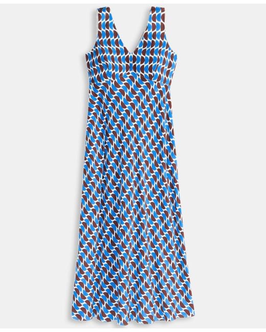 On 34th Blue Double V-neck Sleeveless Midi Dress