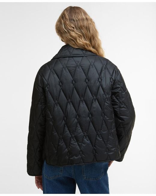Barbour Black Bernadette Collared Quilted Jacket
