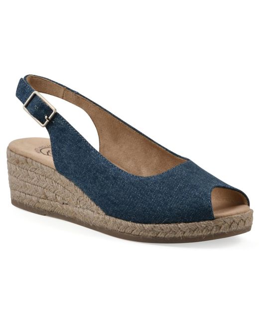 White Mountain Blue Maize Espadrille Wedge Sandals
