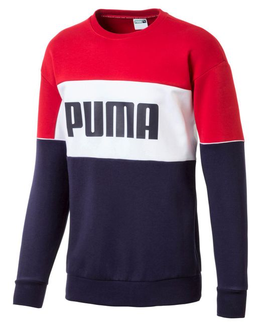 PUMA Sweatshirt in Red/White/Blue (Blue) for Men | Lyst