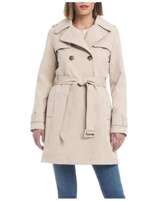 Kate Spade Natural Kate Spade Pleated Back Water-resistant Trench Coat