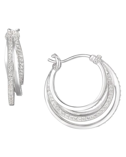 Macy's Metallic 1/2 Ct. T.w. Round Shape Diamond Hoop Earring