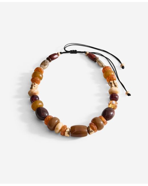 Mango Brown Combined Resin Balls Maxi Necklace