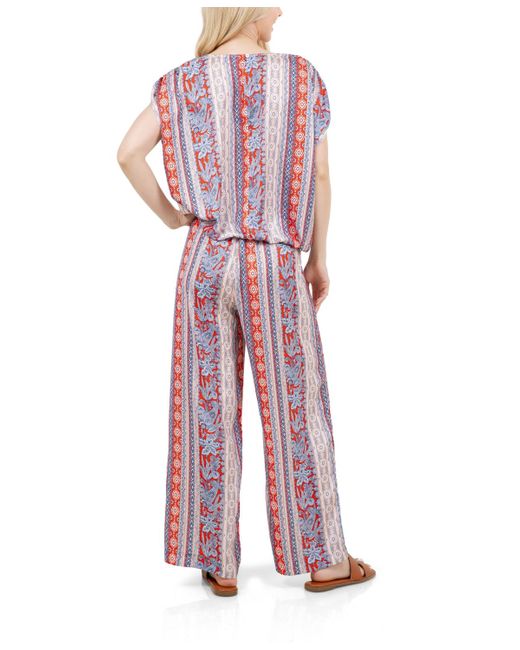 Fever Purple Print Drawstring Pant