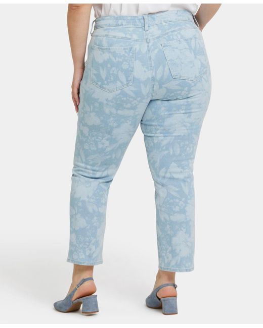 NYDJ Blue Plus Size Marilyn Straight Ankle Jeans