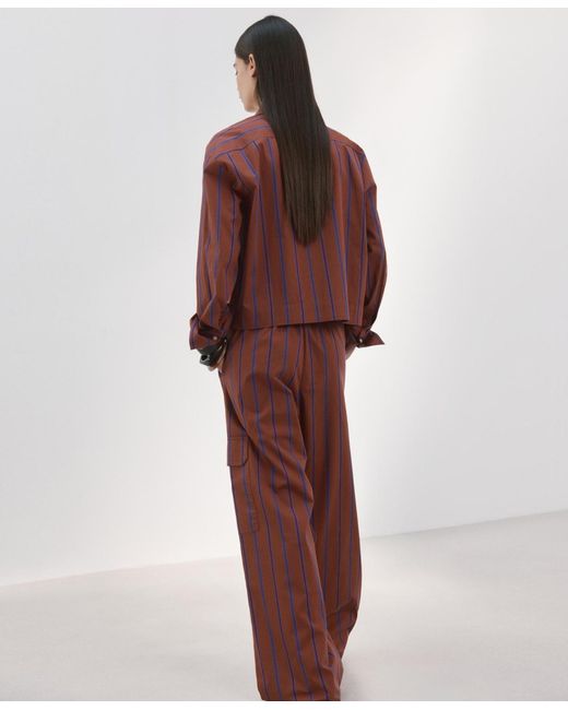 Mango Red Side Pockets Cargo Pants