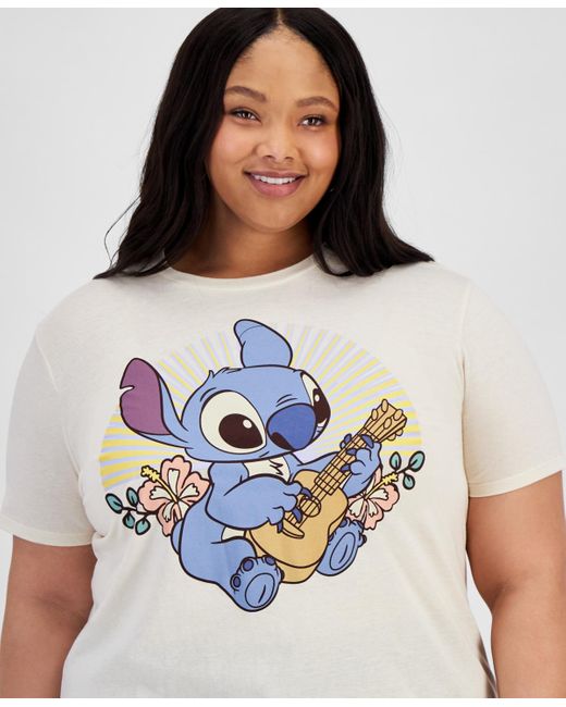 Disney Gray Trendy Plus Size Ohana Stitch Graphic T-shirt