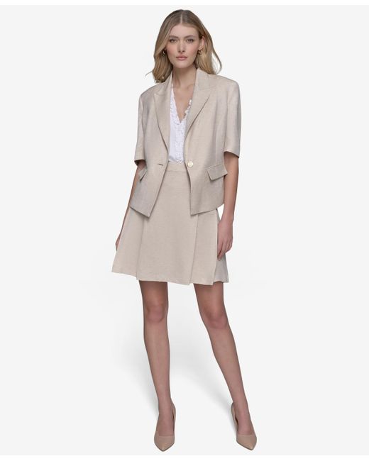 Karl Lagerfeld Gray Lurex Elbow-sleeve Peak-lapel Jacket
