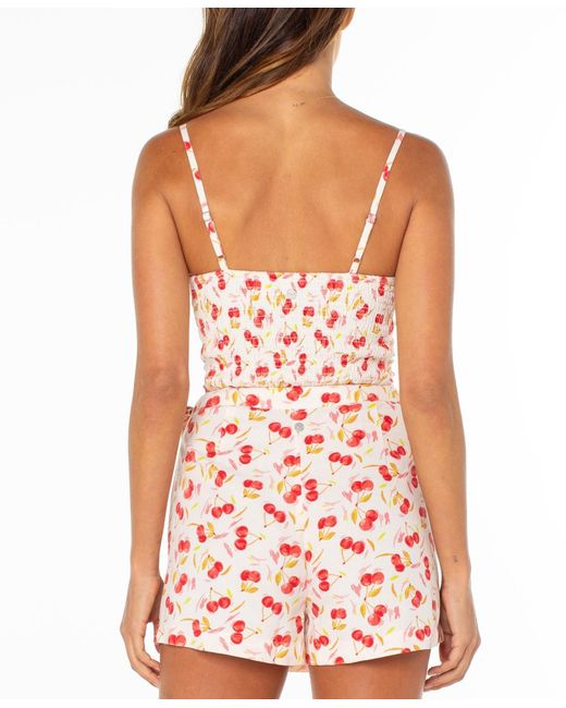 Roxy Pink Island Sun Square Neck Top