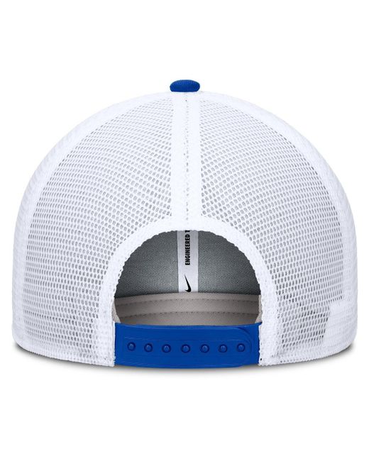 Nike Blue Royal/white Kentucky Wildcats Rise Primetime Performance Trucker Adjustable Hat for men