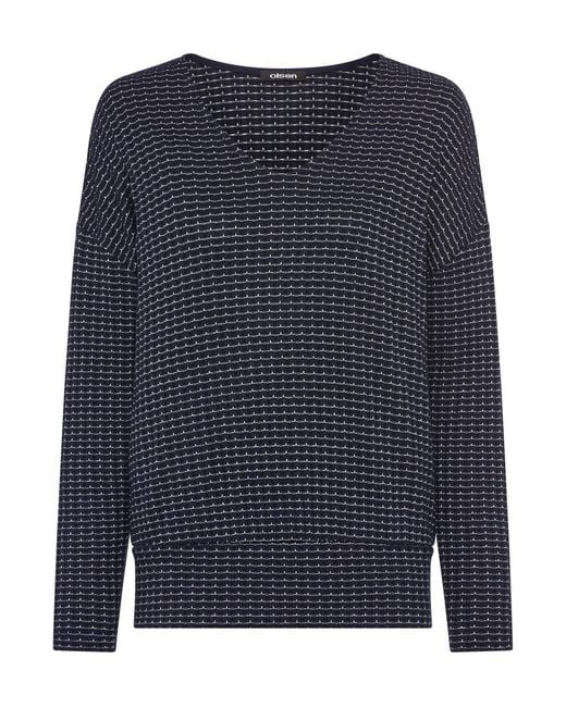 Olsen Blue Viscose Blend Top