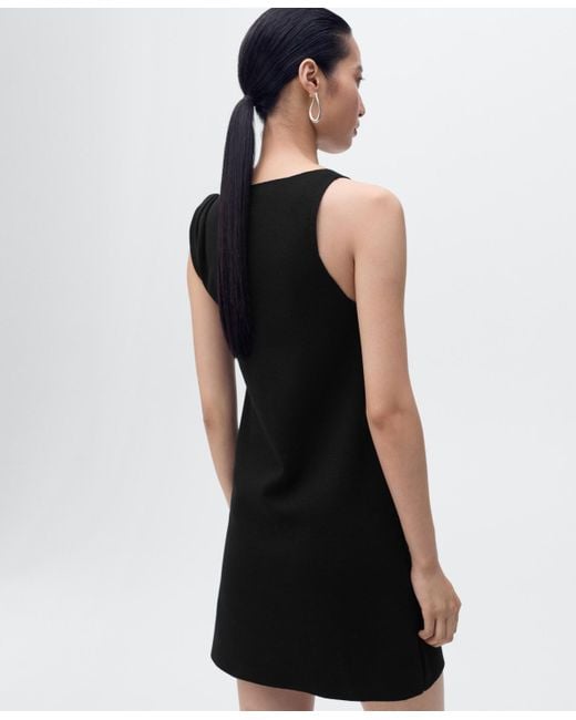 Mango Black Asymmetrical Knitted Dress