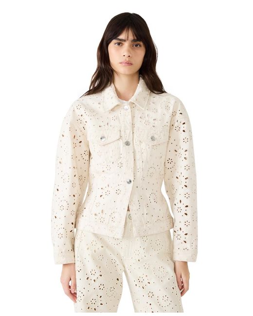 Steve Madden White Henrietta Button-front Jacket