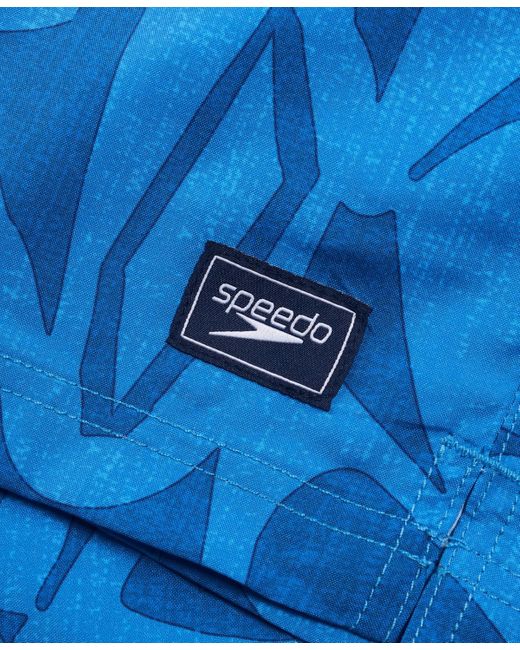 Speedo Blue Bondi Basin Printed 9" Boardshorts for men