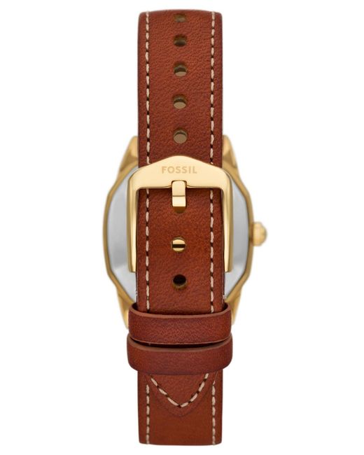 Fossil Brown Harlow Three-hand Medium Leather Watch 27mm