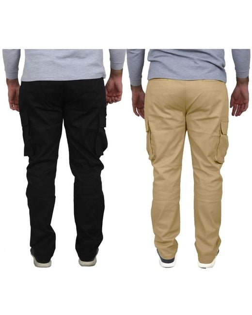 Blu Rock Black 2-pack Flex Stretch Cargo Pants for men