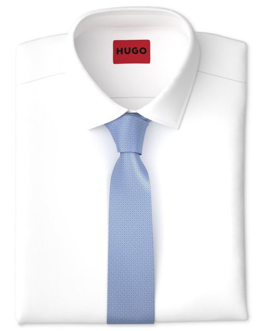 Boss Blue Hugo By Skinny Jacquard Tie for men