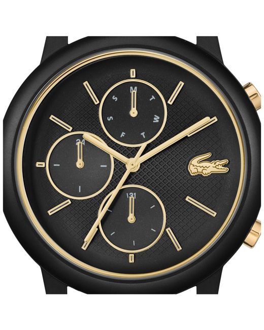 Lacoste Black Silicone Strap Watch for men