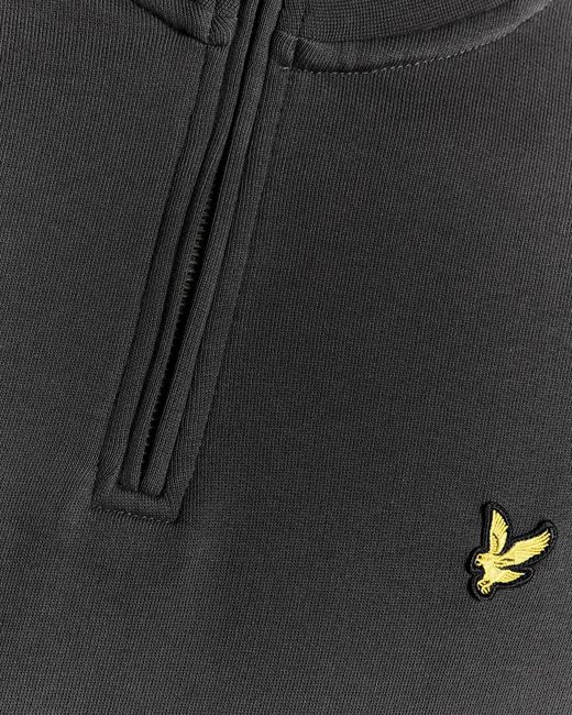 Lyle & Scott Black Loopback Quarter Zip Sweat for men