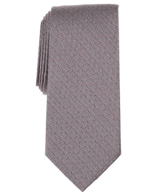 Michael Kors Gray Shone Geo-pattern Tie for men