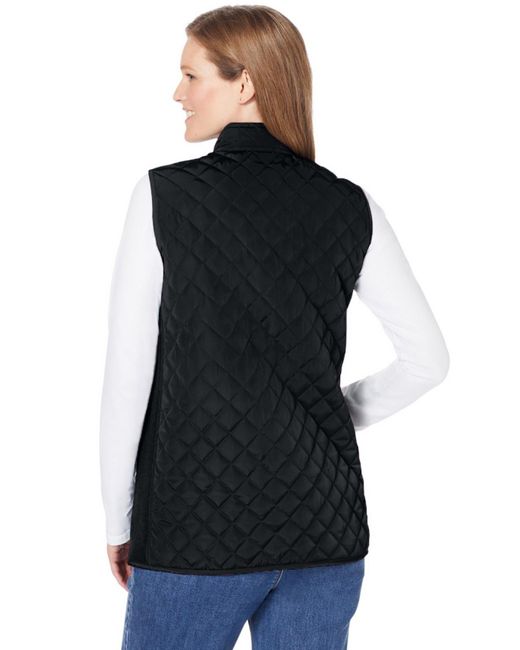Woman Within Blue Plus Size Zip-front Quilted Vest