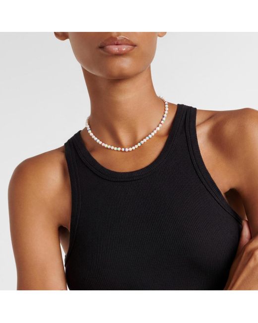 Joey Baby Brown 18k Gold Plated & Freshwater Pearls Amber Rainbow Pearls Necklace