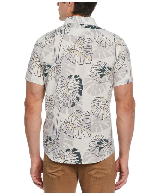 Perry Ellis Gray Leaf-print Shirt for men