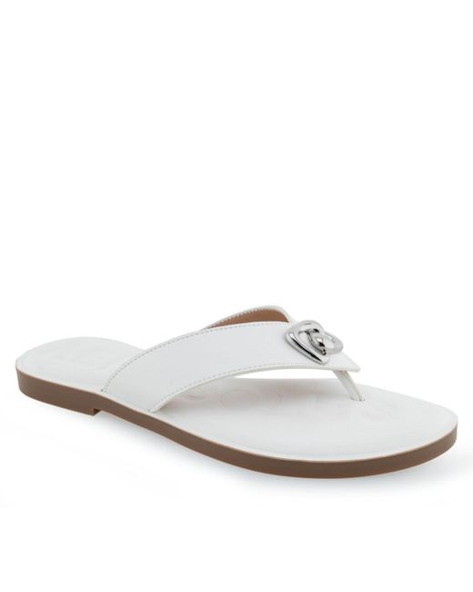 Aerosoles White Galen Flip Flop Sandals