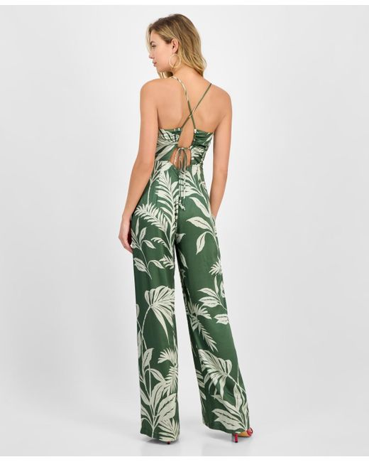 Guess Green Yasmin Satin Jumpsuit