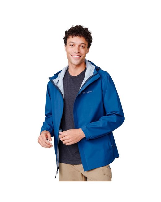 Free Country Blue Hydro Lite X2o Spectator Waterproof Rain Jacket for men