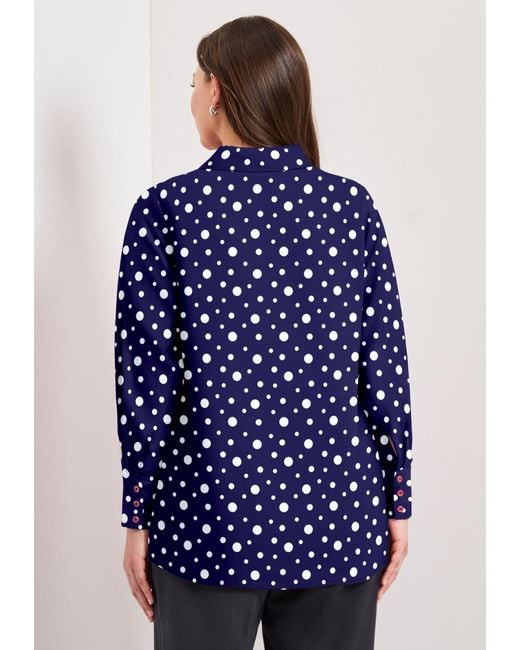 Avenue Blue Plus Size Button Front Blouse