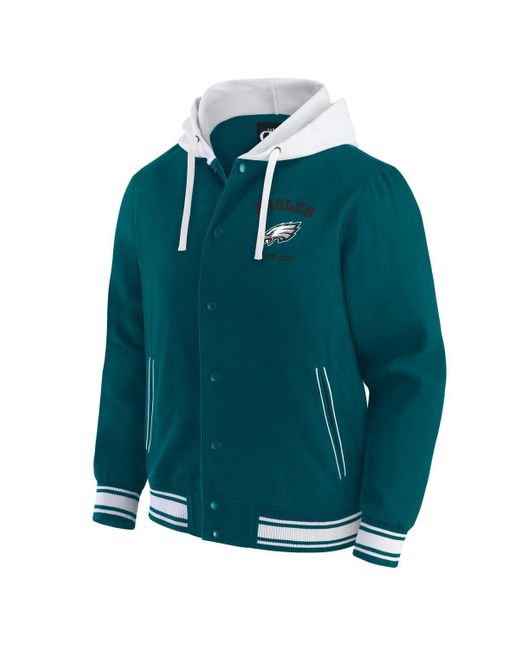 Fanatics Green Darius Rucker Collection By Midnight Philadelphia Eagles Full-snap Hoodie Jacket for men