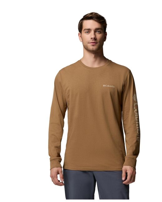 Columbia Brown Fundamental Graphic Long-sleeve T-shirt for men