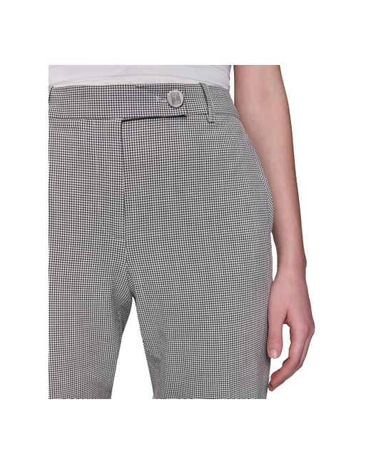 Karl Lagerfeld Gray Mid-rise Extended Tab Pants