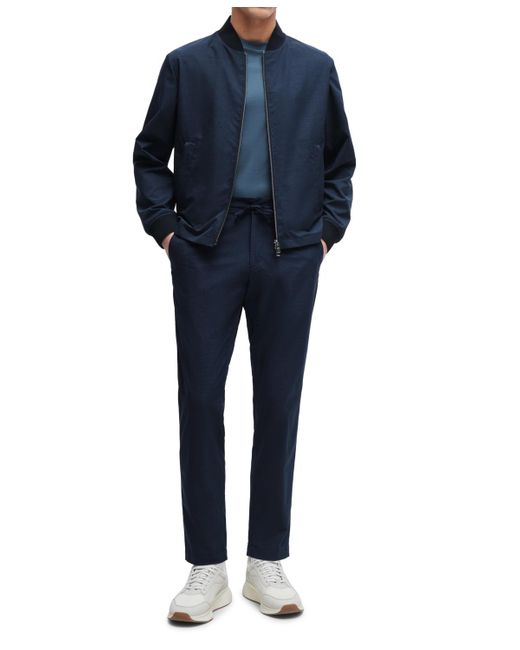 Boss Blue Boss By Wrinkle-resistant Slim-fit Trousers for men