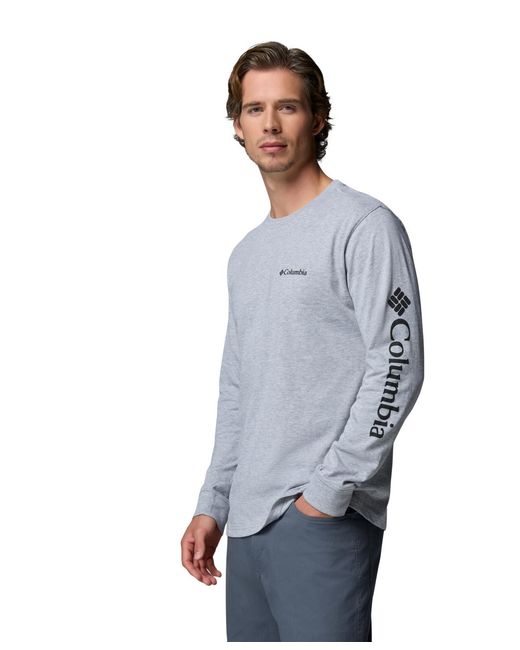 Columbia Blue Fundamental Graphic Long-sleeve T-shirt for men