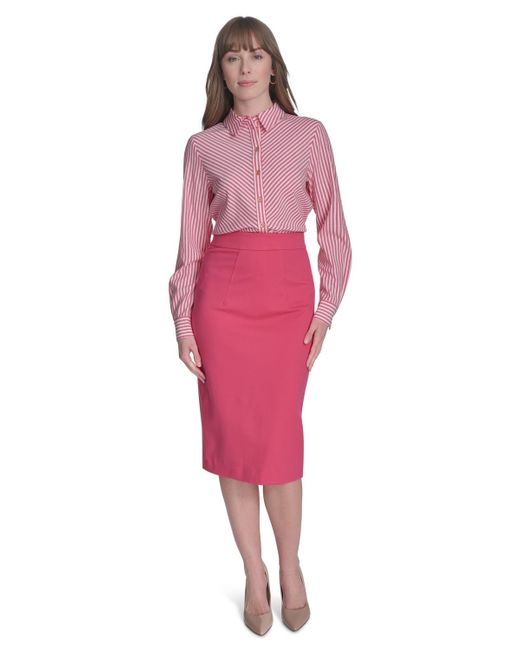 Tommy Hilfiger Pink Textured Button-front Shirt