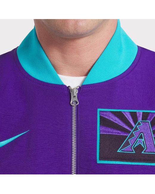 Nike Purple Arizona Diamondbacks 2025 City Connect Authentic Collection Full-zip Bomber Jacket for men