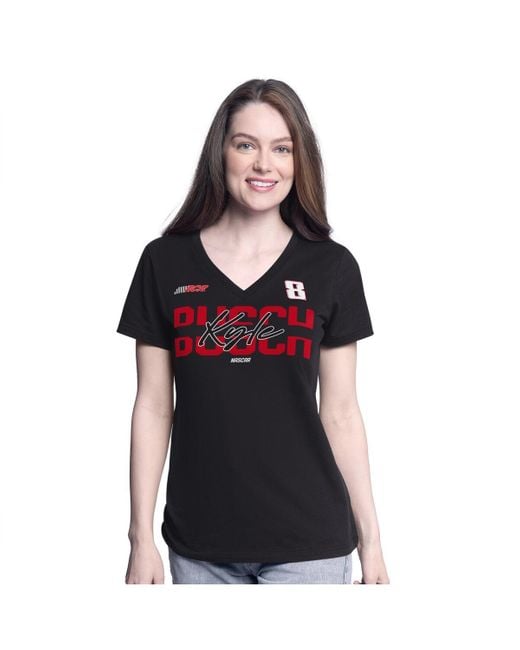 G-III 4Her by Carl Banks Black Kyle Busch Batter Up V-neck T-shirt