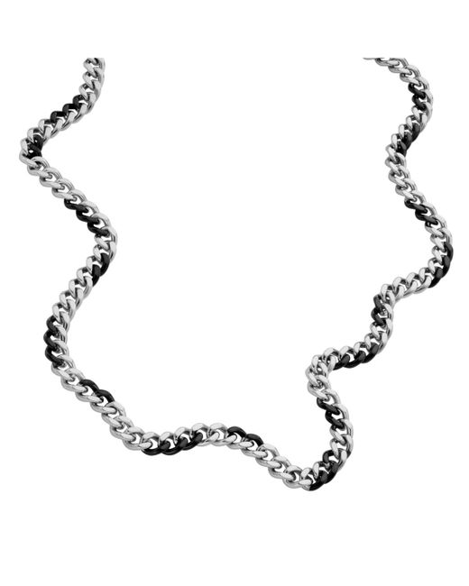 DIESEL Metallic Two- Stainless Steel Chain Necklace for men