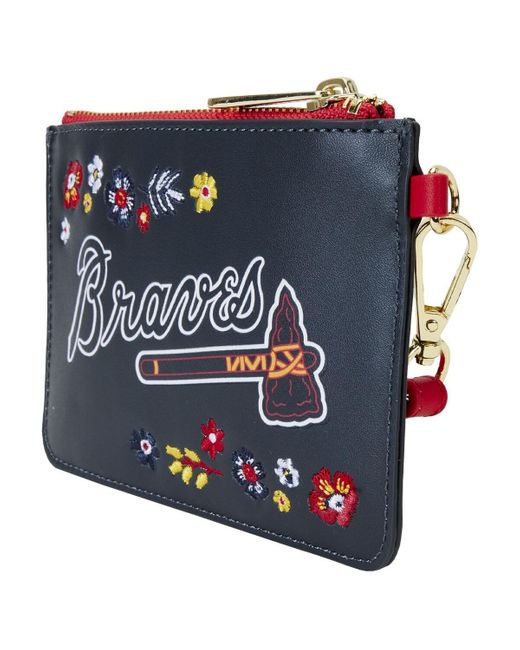 Loungefly Red Atlanta Braves Floral Wrist Clutch