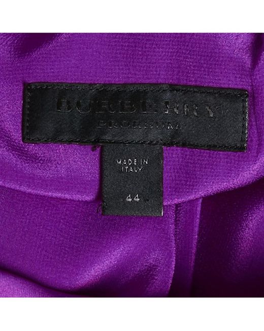Pre-owned Burberry Purple Satin Shift Dress