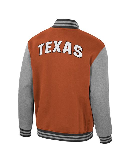 Colosseum Athletics Brown Texas Longhorns Ambi-turner Full-zip Varsity Jacket for men