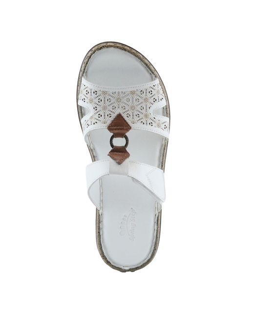 Spring Step White Virelle Slide