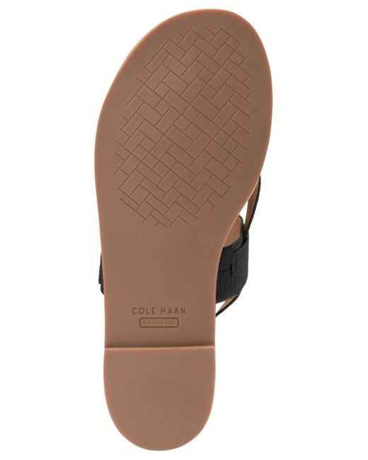 Cole Haan Black Anica Lux Buckle Flat Sandals