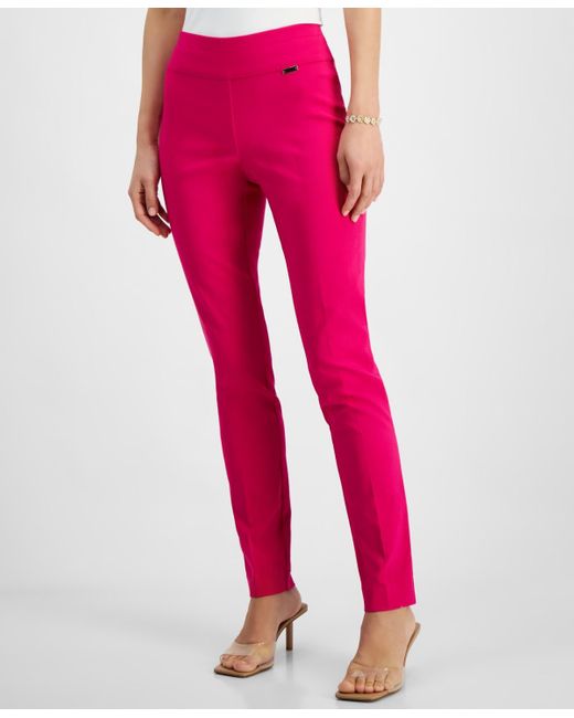 INC International Concepts Pink Plus And Petite Plus Size Tummy-control Skinny Pants
