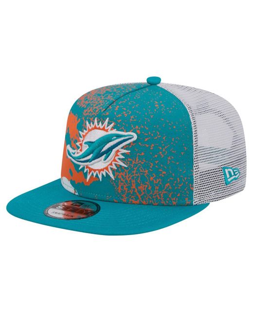 KTZ Blue Aqua Miami Dolphins Court Sport 9fifty Snapback Hat for men