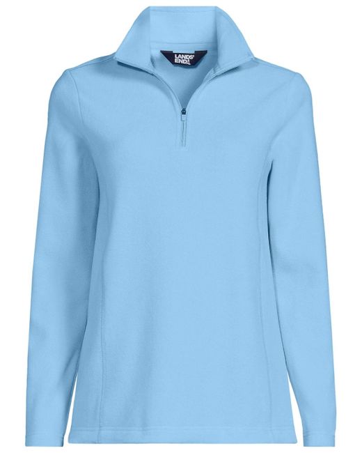 Lands' End Blue Anyweather Fleece Quarter Zip Pullover