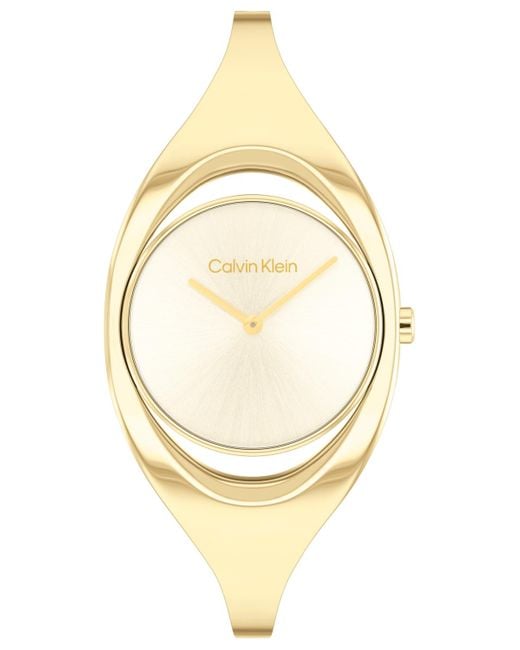 Calvin Klein Two Hand -tone Stainless Steel Bangle Bracelet Watch 30mm in  Metallic | Lyst
