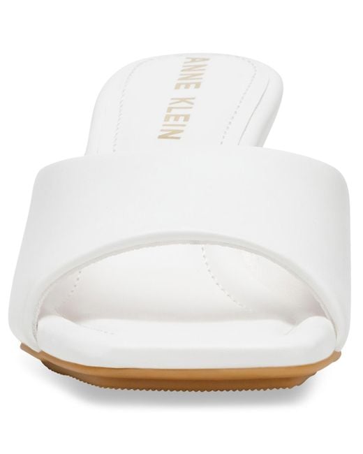 Anne Klein White Jerilyn Square Toe Mule Dress Sandals